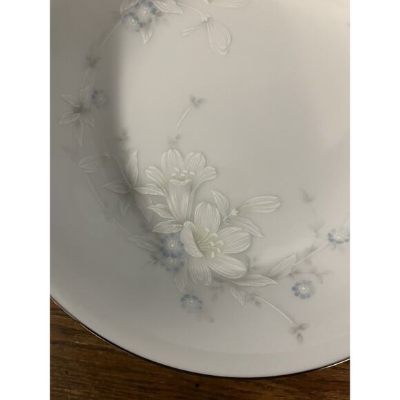 (4) Noritake 3132 Cache Pot Fruit Bowl Pale Pastel Florals Platinum Trim RARE - Picture 4 of 5